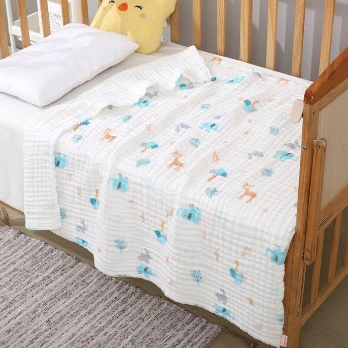 Baby Blanket & Swaddling Newborn Gauze Soft Blanket Solid Bedding Set Cotton Quilt 6 layer 110x110cm baby towel