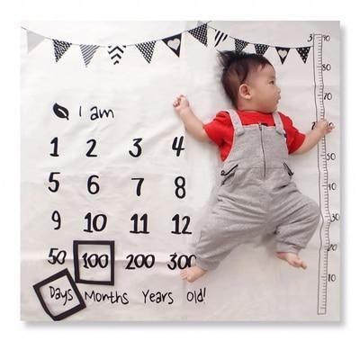 Newborn baby Monthly Growth Milestone Blanket photography props Background Cloth Commemorate Rug Girls Boy blanket Kids Shooting