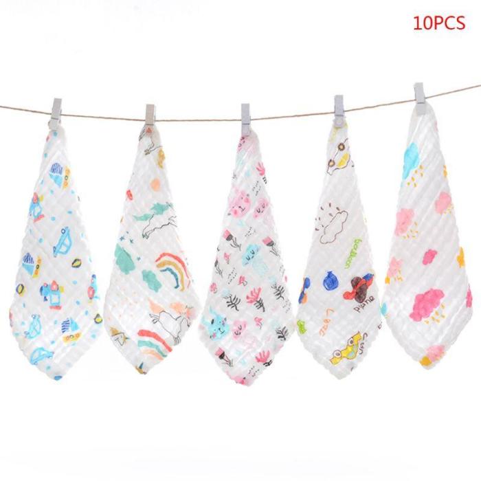 5 Pcs Baby Muslin Washcloth Cotton Infant Face Towel Newborn Handkerchief