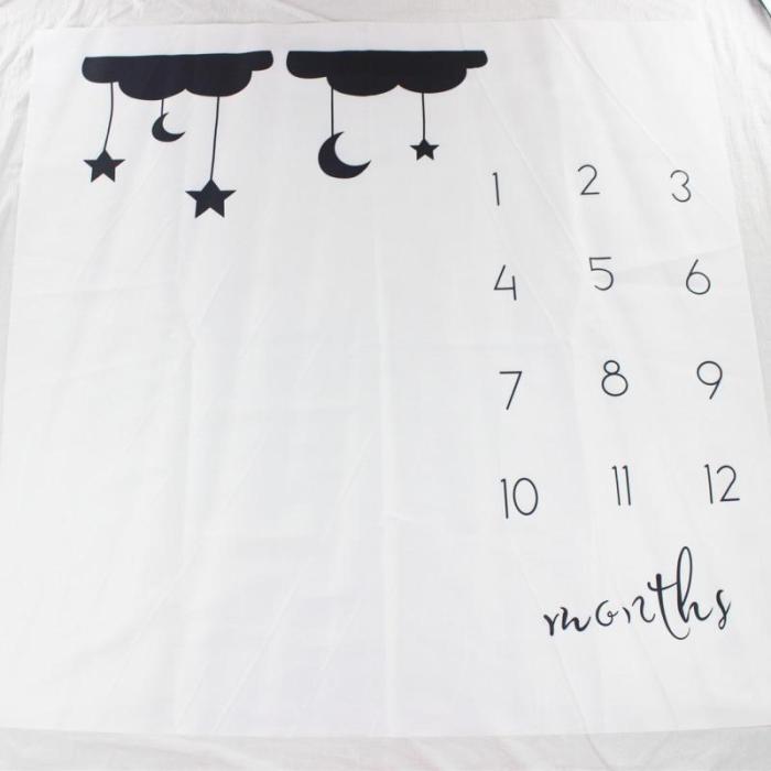 Drop ship Infant Baby Milestone Blanket Photo Photography Props Monthly Growth Blankets Letter Backdrop Cloth 100x100cm