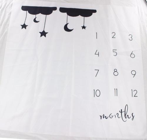 Newborns Baby Milestone Blanket Cloud Star Moon Photography Photo Props Background Cloth Infant Monthly Growth anniversary
