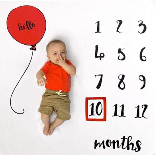 Cute Boys Girls Newborn Photo Props Covers Baby Monthly Growth Milestone Blanket Balloon Photography Background Cloth