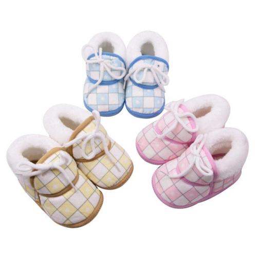 Cute Baby Shoes Spring Warm Soft Baby Retro Printing Shoes Cotton Padded Infant Baby Boys Girls Soft Boots 6-12M 5 Styles