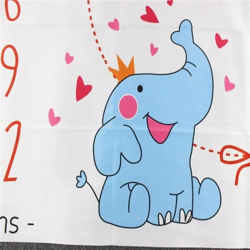Infant Baby Milestone Blanket Photography Props Monthly Backdrop Cloth Elephant Calendar Bebe Boy Girl Accessories 39*47inch