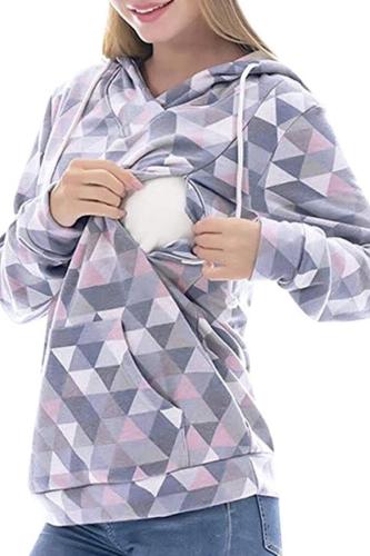 Fashion maternity clothes Long Sleeve Hooded Nursing Tops breastfeeding clothes Pullover Sweatshirt