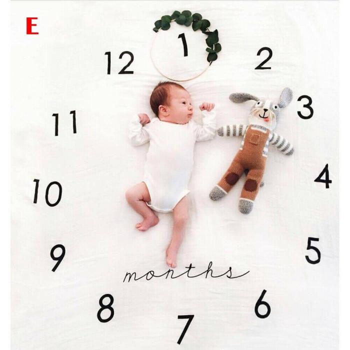 Baby Blanket Milestone Photography Newborn Baby Blanket Monthly Flowers Numbers Photo Prop