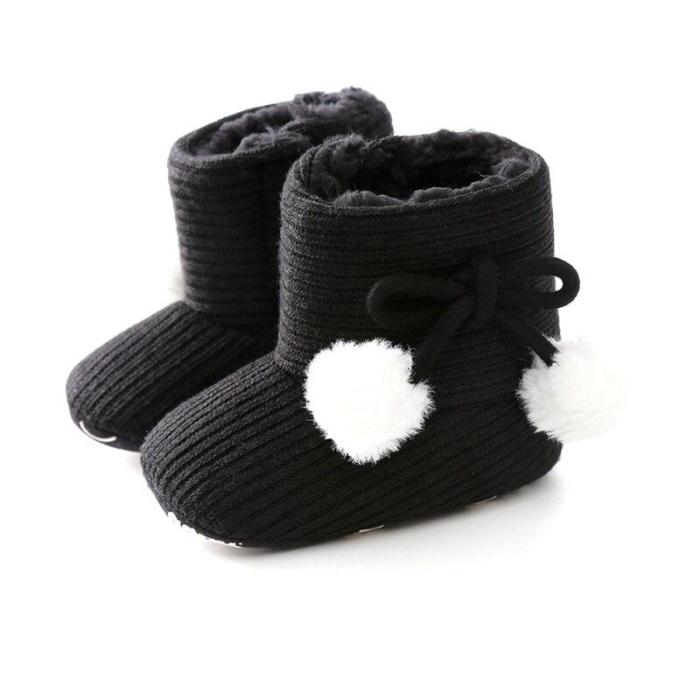 Baby Kid Boys Girls Knitted Fur Boots 5 Colors Toddlers Soft Sole Short Warm Soft Snow Boys Girls Boots Shoes 0-18 Months