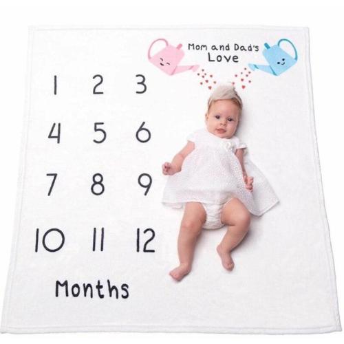 Baby Milestone Blanket Photography Background Props For Newborn Swaddle Wraps Toddler Super Soft Flannel Fleece Bath Towel