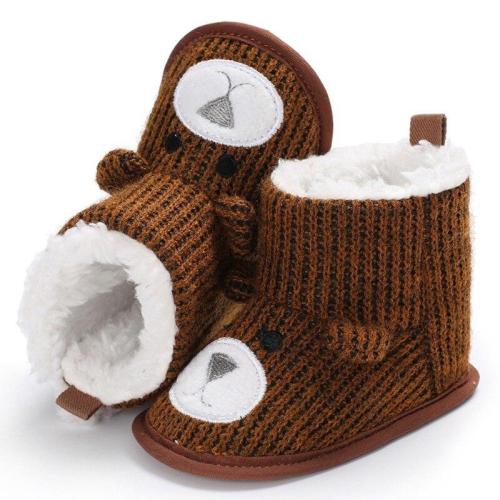 Winter Super Keep Warm Infant Toddler Shoes Boots Booty Newborn Baby Crib Snow Knitting Cute Cartoon Bear Shoes