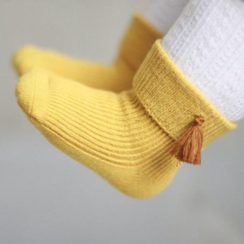 Newborn Cute Boots Solid Warm Toddler Socks Baby Girl Boy Anti-slip Socks Tassel Belt Boots For 0-18M