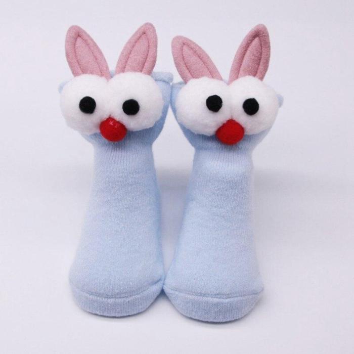 Warm Winter Fleece Baby Girls Socks Baby Socks Thickening Soft Cute Bunny