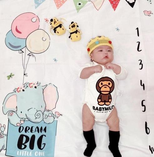 INS Baby Milestone Blanket Balloon Photo Photography Props Background Cloth Growth Monthly Commemorate Rug Boy Girl Accessories
