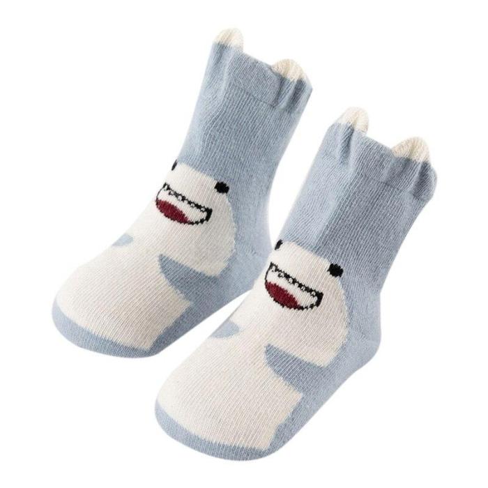 Newborn Baby Cartoon Print Sole Soft Sock Boys Girls Infant Toddler Anti-slip Floor Socks