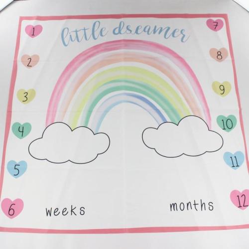 100x100cm Baby Milestone Blanket Photography Prop Rainbow Monthly Backdrop Cloth Calendar Infant Bebe Boy Girl Photo Accessories