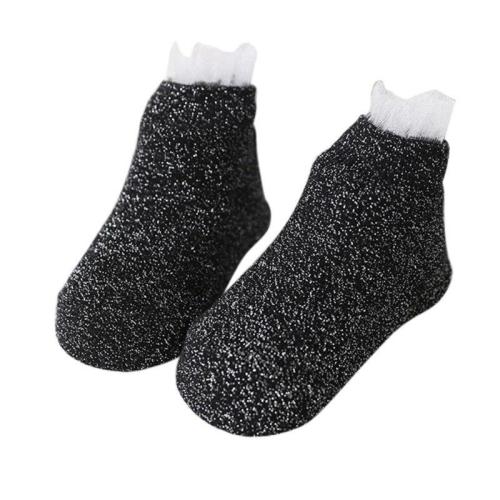 Children Socks Girls Cotton Gold Silver Flashing Socks Sweet Net Yarn Lace Socks 0-3T