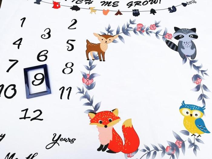 27 styles Baby Milestone Blanket Creative Cartoon Print Backdrop Cloth Photography Props Newborns Monthly Commemorative Gift