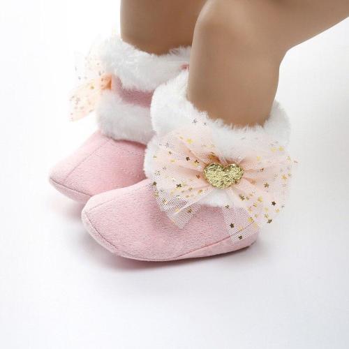 Autumn winter baby toddler boots beautiful flowers bow plus soft bottom warm boots baby toddler boots for 0-18 month