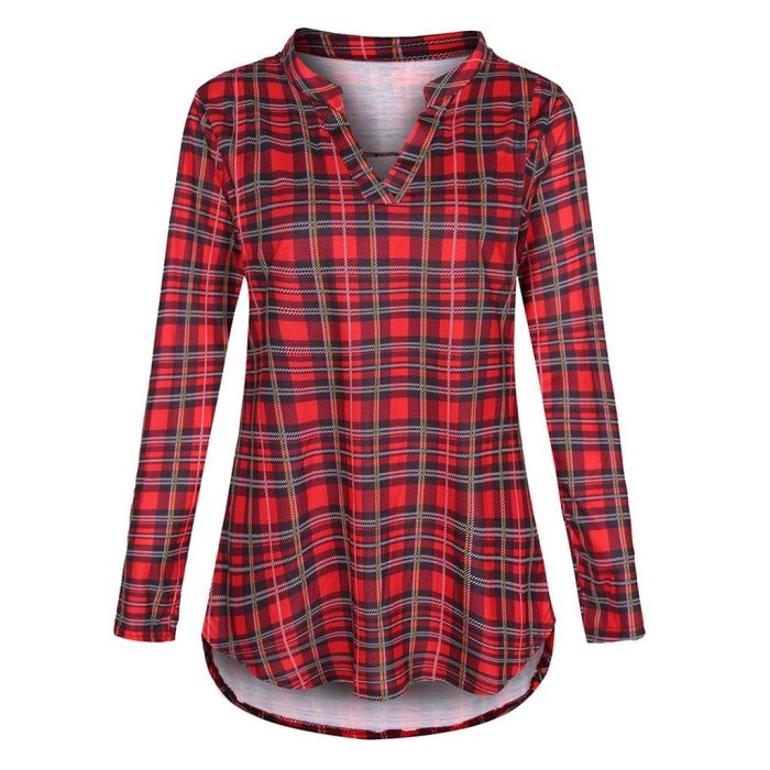 Women Maternity Tops Long Sleeve Plaid Print Nursing Tops Blouse For Breastfeeding Maternity Clothes