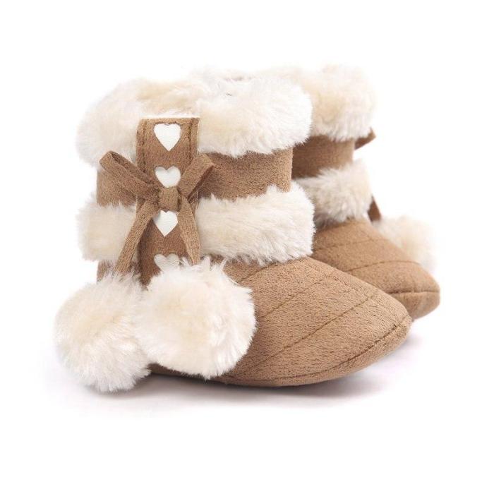 Winter Baby Boots Soft Plush Ball for Infant girls Anti Slip Snow Boot
