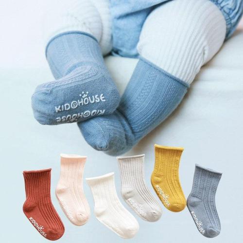 Fashion Newborn Baby Solid Print Sole Soft Shoes Sock Boys Girls Infant Toddler Anti-slip Socks