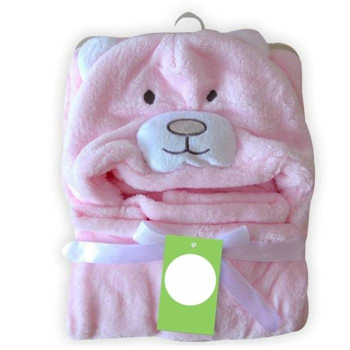 Soft Cartoon Hooded Baby Bathrobe Cute Animal Babies Blanket Square Hooded Bath Wrap Swaddle Newborn Bathrobe Cloak Baby Towel