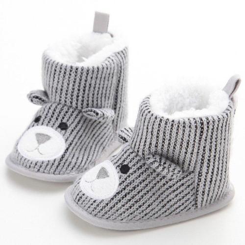 Winter Super Keep Warm Infant Toddler Shoes Boots Booty Newborn Baby Crib Snow Knitting Cute Cartoon Bear Shoes
