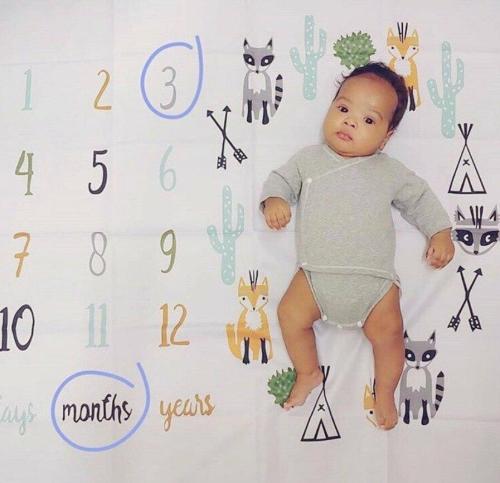 Drop Ship Newborn Baby Blanket For Photos Fox Background Photography Monthly Growth Milestone Numbers Props Stroller Cover baby