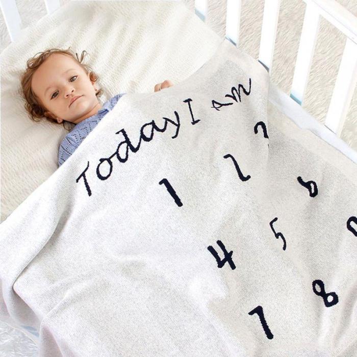 Baby Milestone Blankets Newborn Photography Background Prop  Infant bath towel Baby quilt wrapping cloth or Hundred days Blanket