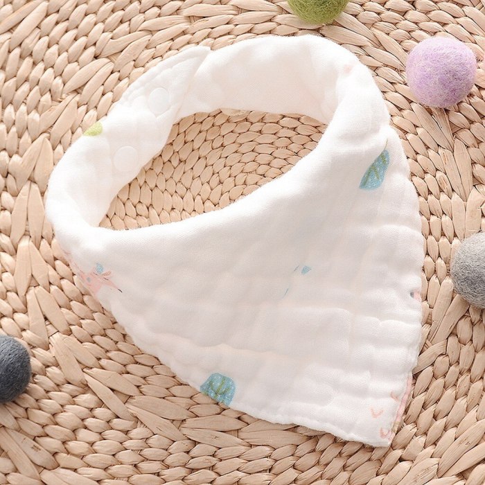 Newborn Baby Cartoon Printing Cotton Gauze Bib Baby Saliva  Towel Baby Towel