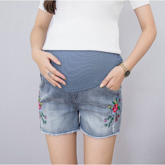 Summer Short Maternity Lace Jeans Pants for Pregnant Women Clothing Pregnancy Clothes Shorts