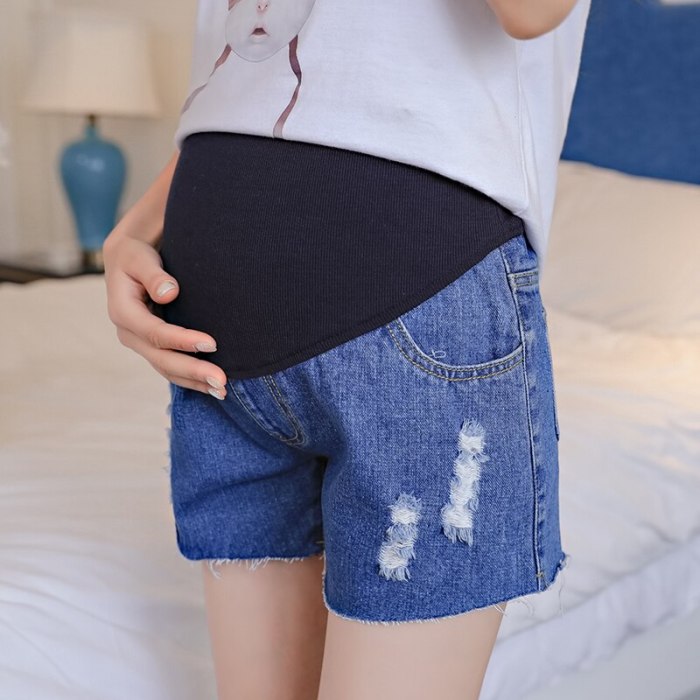 Pregnant Women Clothing Pregnancy Cotton Clothes Short Belly Skinny Jeans High Waist Pants