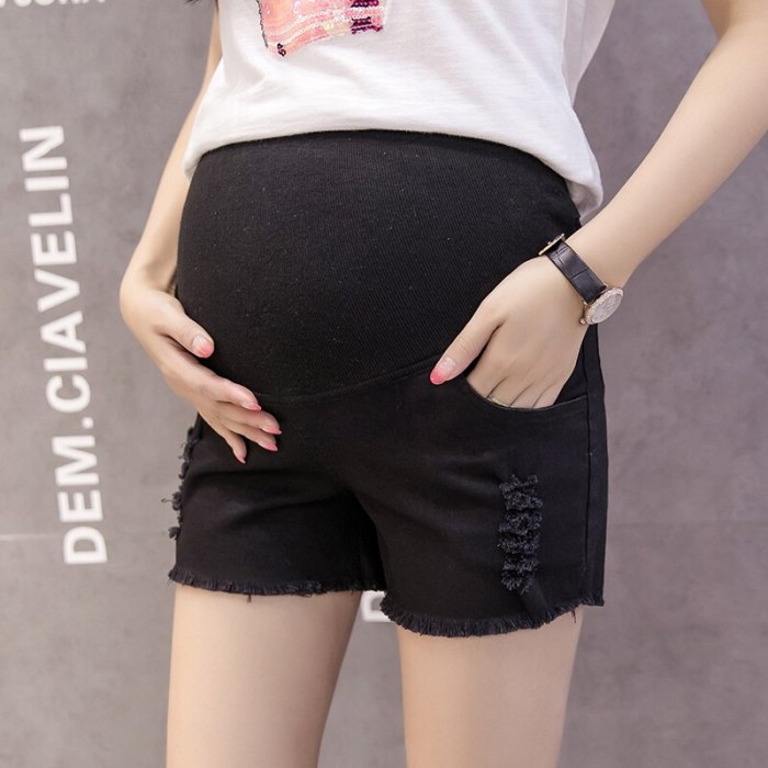 New Maternity Shorts Maternity High Waist Support Belt Comfort Denim Shorts Pregnant Short Jeans Pregnancy Pants