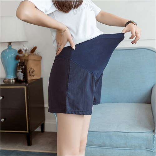 Pure Color Maternity Shorts Pregnant Pants Casual Loose Fitting Plus Size Clothing Elastic Waist Casual Shorts
