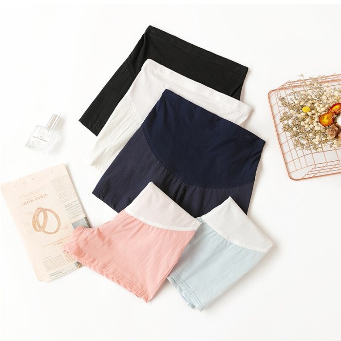 Pure Color Maternity Shorts Pregnant Pants Casual Loose Fitting Plus Size Clothing Elastic Waist Casual Shorts