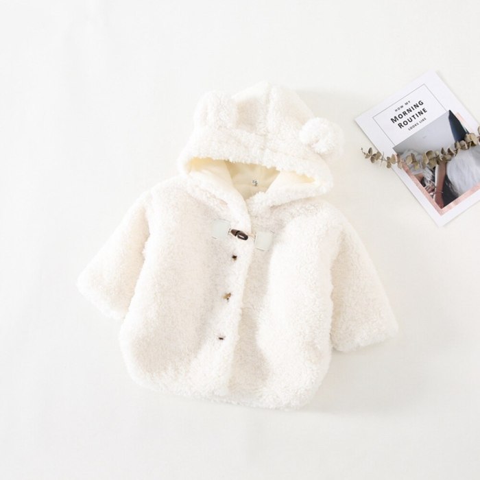 2020 Warm Winter Girls Boy Kids Coat Jackets Children Baby Infants Cashmere Ear Hooded Thicken Outwear Coat
