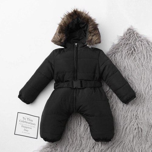 Baby Rompers Boys Girls Clothes Warm Fleece Fur Collar Jackets Jumpsuit Overalls For Newborn Hooded Full Sleeve Baby Clothing