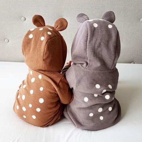 Baby boy clothes cartoon sika deer jumpsuit robe with zipper newborn clothes baby crawlerjumpsuit
