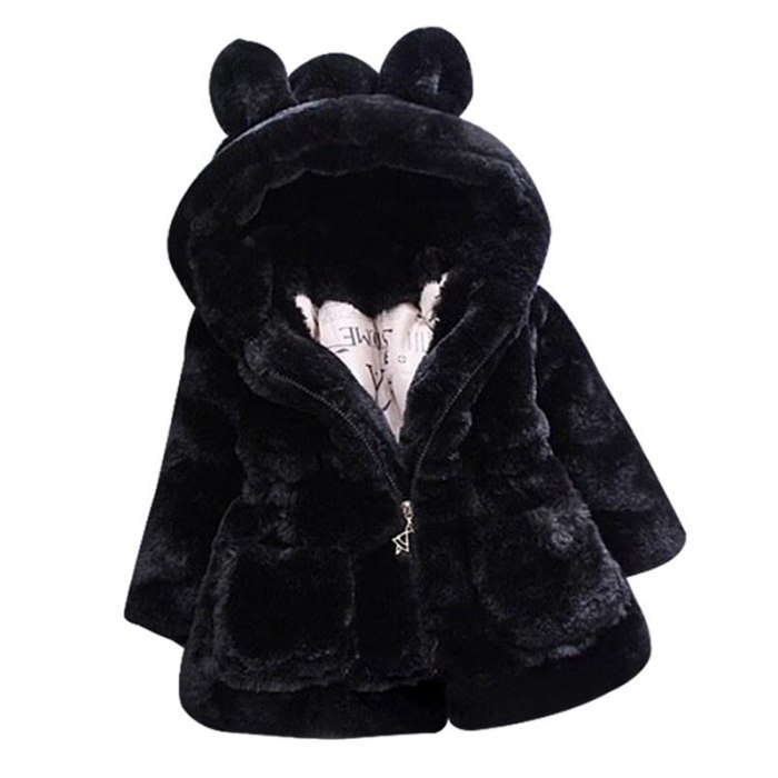 Winter Baby Jackets For Girls Clothes Baby Clothing Cute Ears Kids Hooded Coats Toddler Warm Jacket