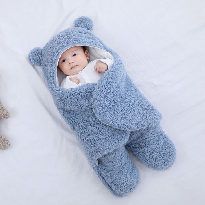 Baby Sleeping Bag Ultra-Soft Fluffy Fleece Newborn Receiving Blanket