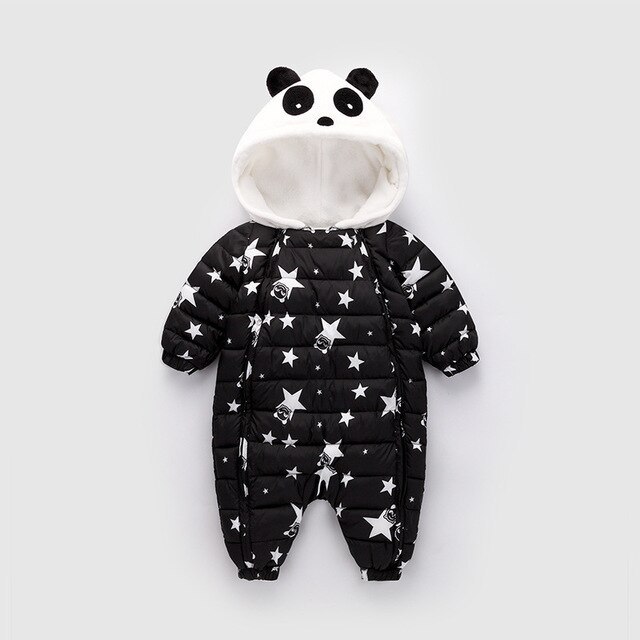 Winter Spring Baby Rompers Panda Overalls Bodysuit Jumpsuit Newborn Girl Boy Duck Down Snowsuit Kids infant Snow Wear