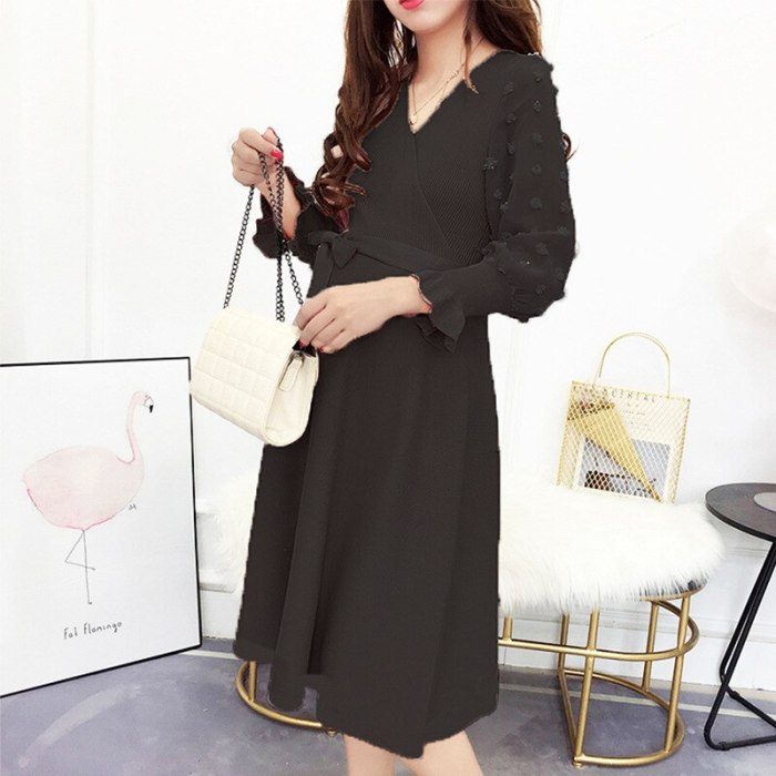 Pregnancy Knitting Dresses Pregnant Bottoming Shirts Long Sleeve Maternity Clothings Outwear clothes For Pregnant Women