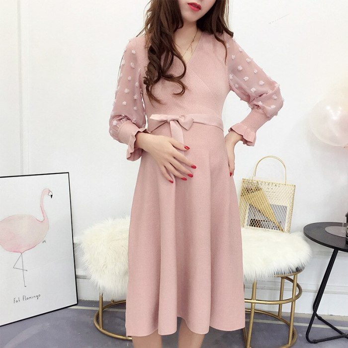 Pregnancy Knitting Dresses Pregnant Bottoming Shirts Long Sleeve Maternity Clothings Outwear clothes For Pregnant Women