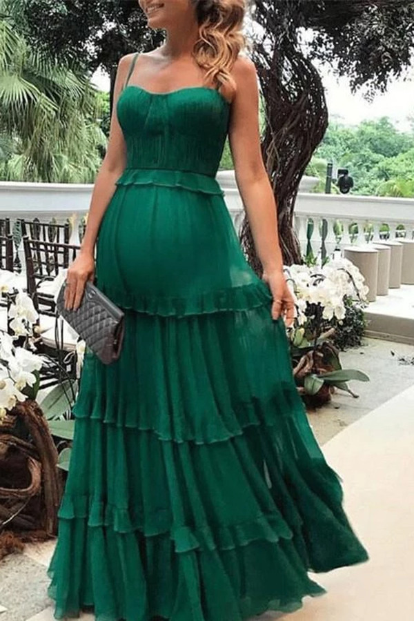 Maternity Sexy Solid Color Splicing Sling Maxi Dress