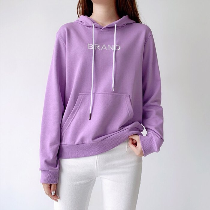 Hooded Nursing Sweater With Pullover Alphabet Print Solid Color Maternity Clothes
