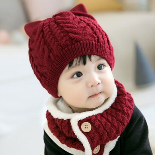 Fashion Baby Hat&Scarf 2 Pieces Winter Hat Scarf for baby Scarves Set