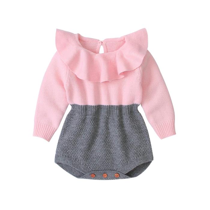 Newborn Baby Girl Clothing Rompers Wool Knitting Tops Long Sleeve Romper