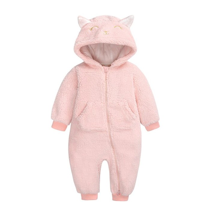 New Autumn Winter Thick Baby Hooded Jumpsuit Cute Cartoon Sheep Newborn Rompers Warm Baby Girls Clothes Winter Pajama Romper