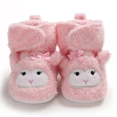 New Baby Shoes Socks Boy Girl Booties Winter Warm Animal Face Crawl Anti-slip Toddler Prewalkers Soft Infant Newborn Crib Shoes