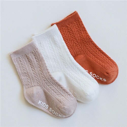 3 Pairs/lot Children's Socks Solid Striped Summer Spring Boy Anti Slip Newborn Baby Socks Cotton Infant Socks For Girls