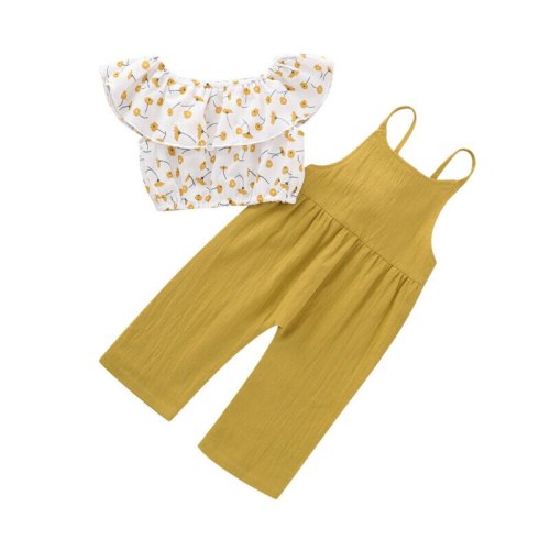 Toddler Baby Girl Kid Off Shoulder Tops+Long Pants 2pcs Summer Clothes Outfit